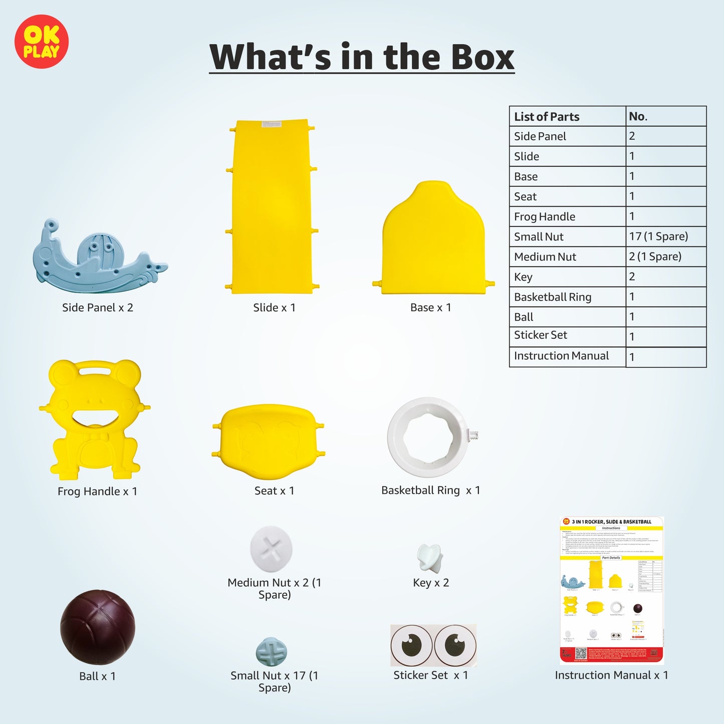 3 in 1 Rocker, Slide & Basketball