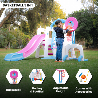 5 in 1 Swing, Slide & Basketball Set