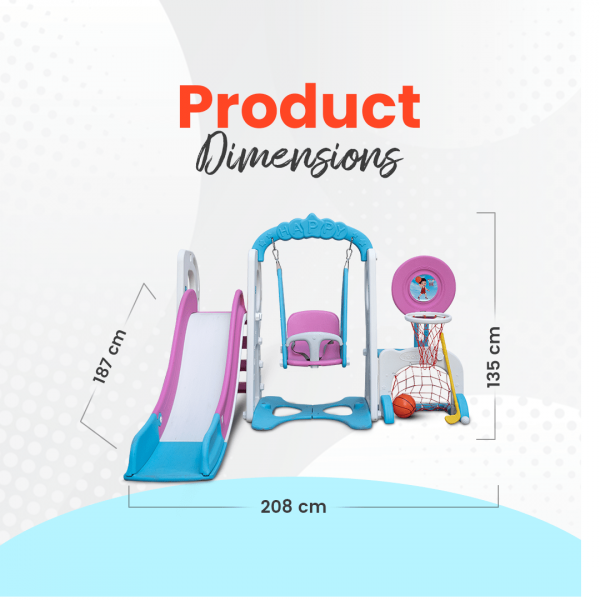 5 in 1 Swing, Slide & Basketball Set