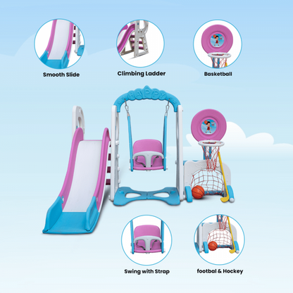 5 in 1 Swing, Slide & Basketball Set
