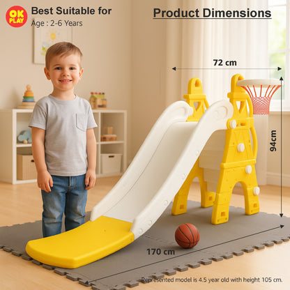 Castle Slide With Basketball Ring