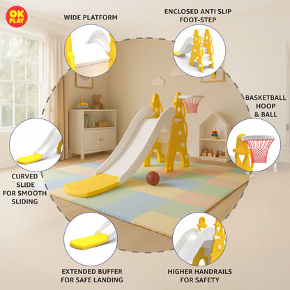 Castle Slide With Basketball Ring