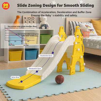 Castle Slide With Basketball Ring