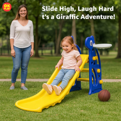 Giraffe Slide With Basketball Ring