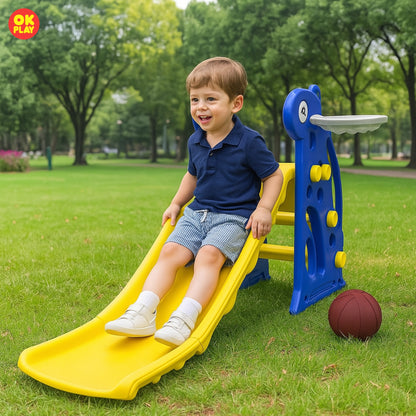 Giraffe Slide With Basketball Ring