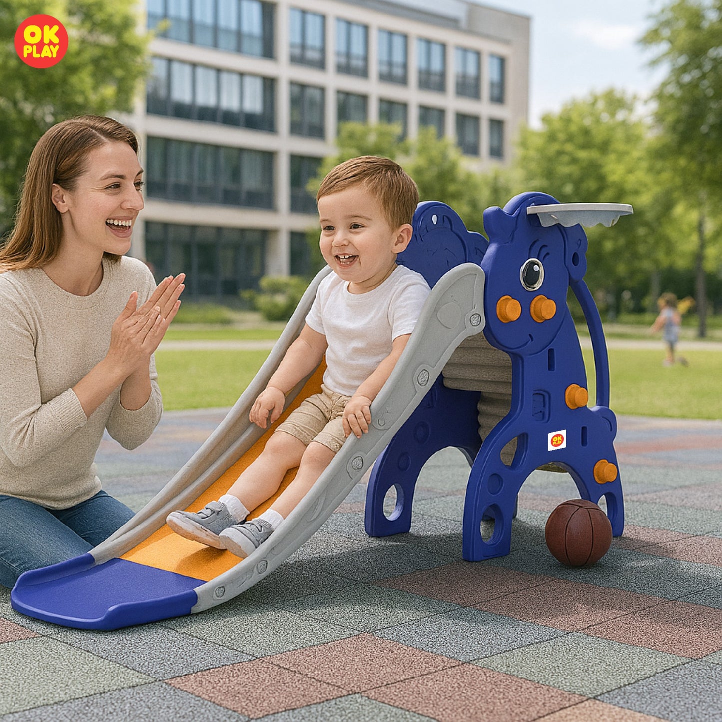 Unicorn Slide With Basketball Ring - Junior