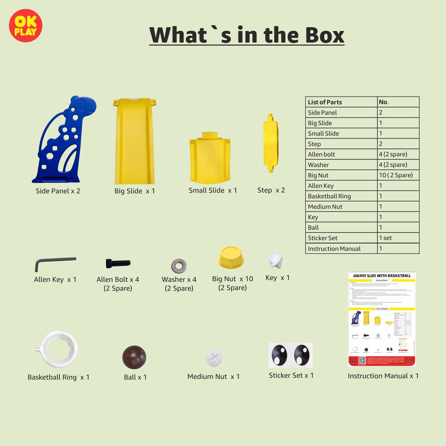 Giraffe Slide With Basketball Ring