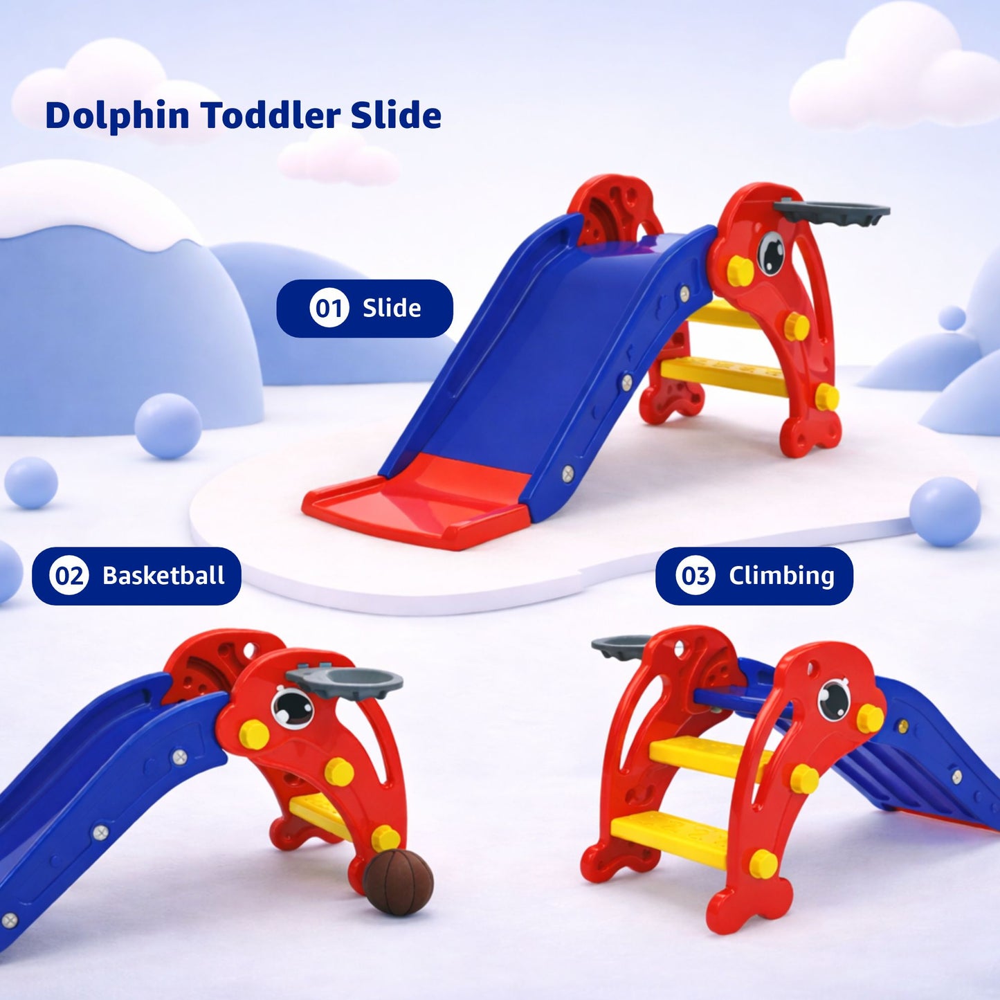 Dolphin Slide with Basketball