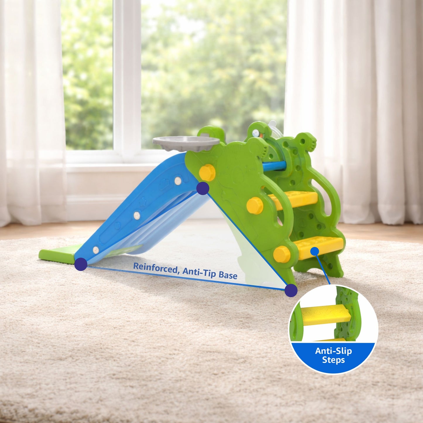 Panda Slide With Basketball & Toss Ring