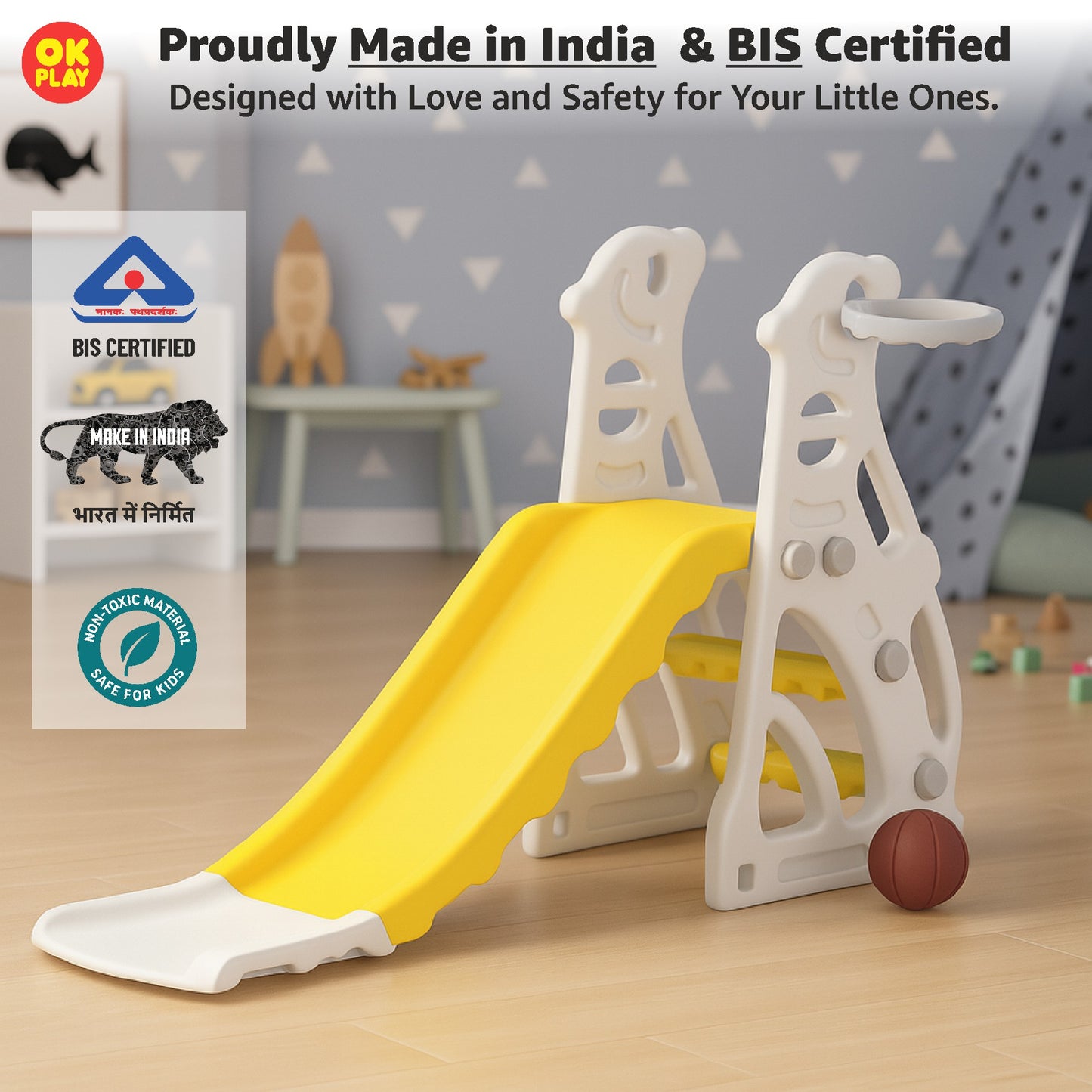 Penguin Slide With Basketball Ring