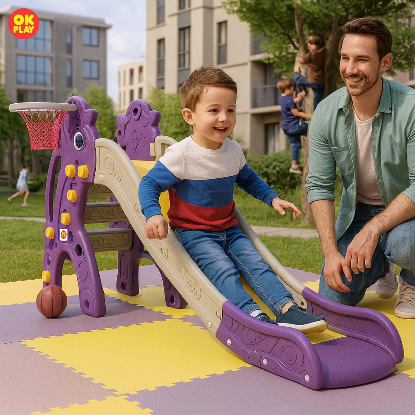 Unicorn Slide With Basketball Ring - Senior