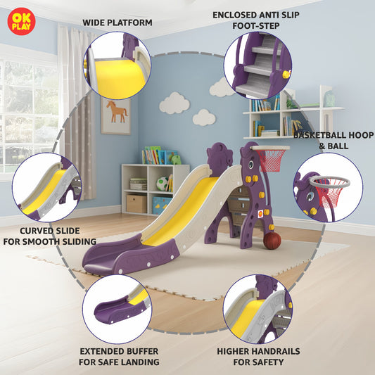 Unicorn Slide With Basketball Ring - Senior