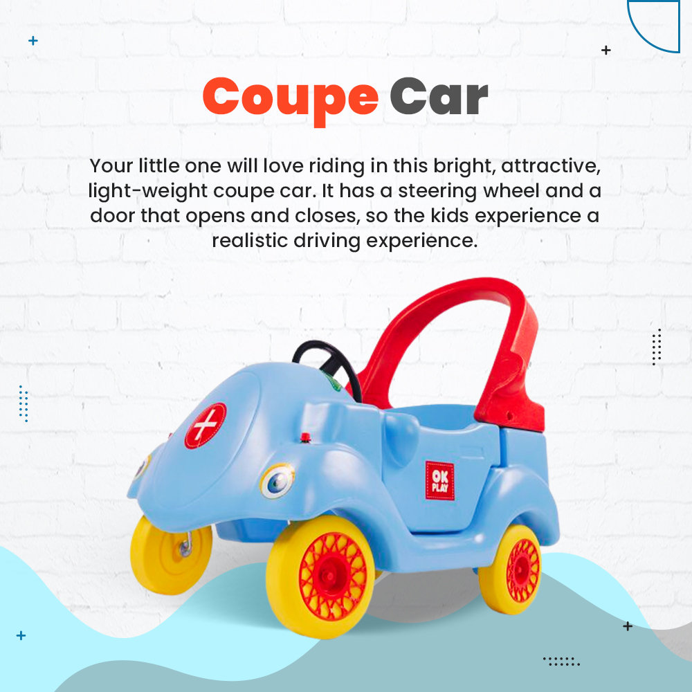 OK PLAY COUPE CAR - SKY BLUE - OK Play Toys