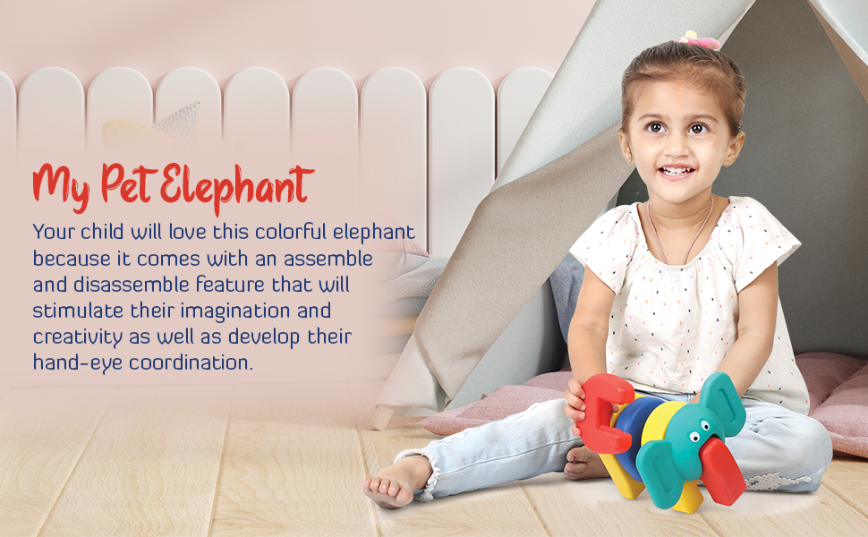 This little elephant can easily be taken apart and reassembled by the child, giving them a lot of joy