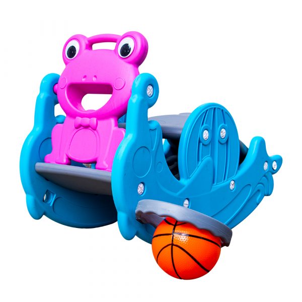 OK PLAY 3 IN 1 SLIDE ALONG WITH ROCKER & BASKET BALL – EASY TO ASSEMBLE & USE. (1-7 YEARS)